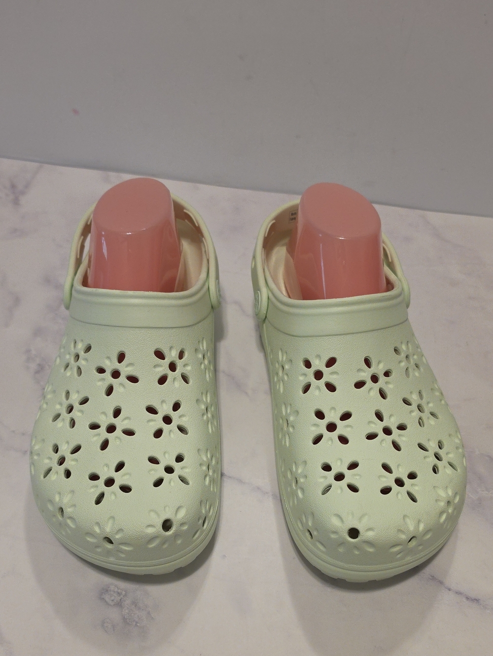 Crocs Light Green Floral Clog Slip-Ons